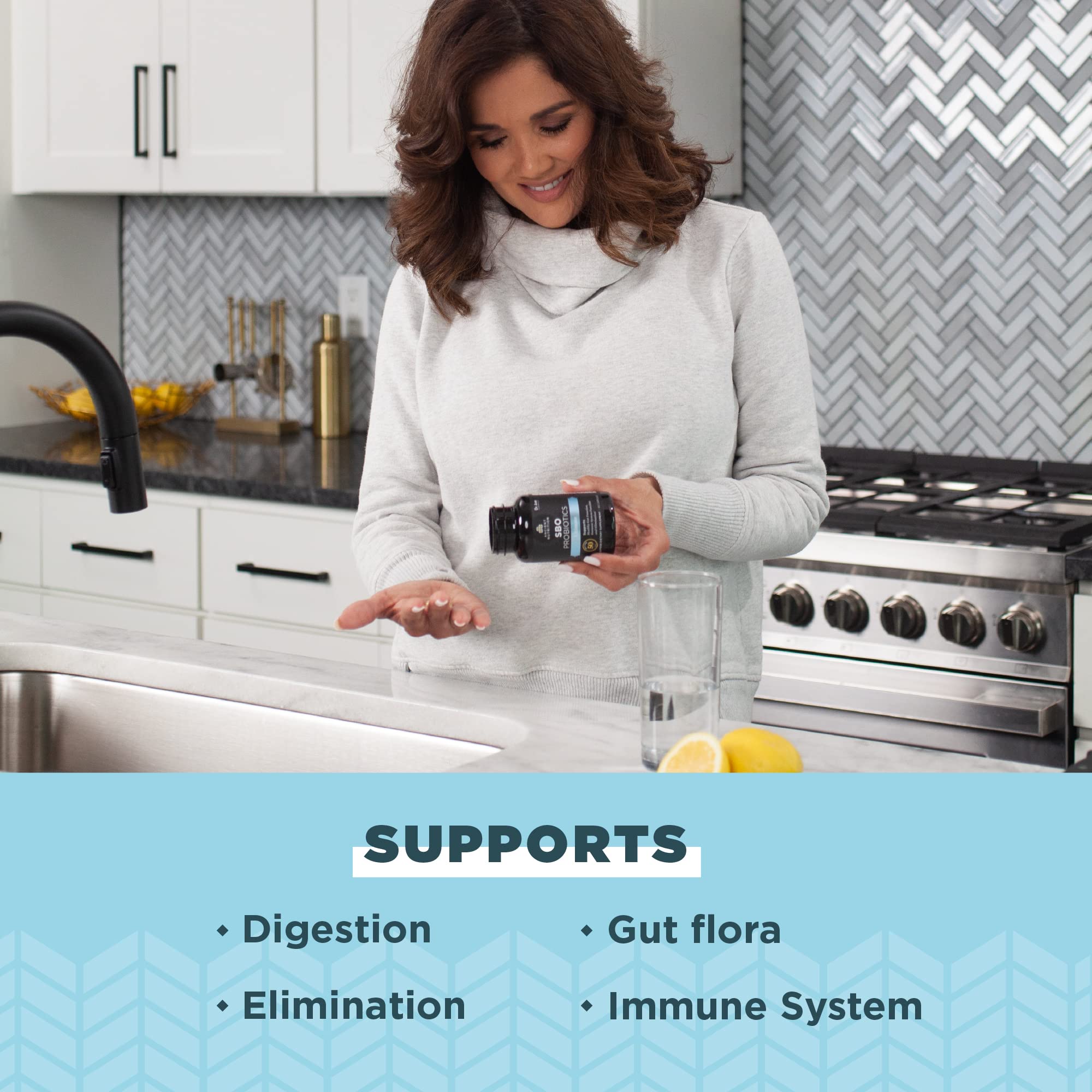 Ancient Nutrition SBO Probiotics Ultimate label detail with 50 Billion CFUs
