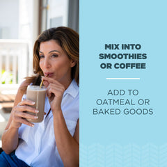 Ancient Nutrition smoothie with collagen chocolate for a creamy, rich texture.