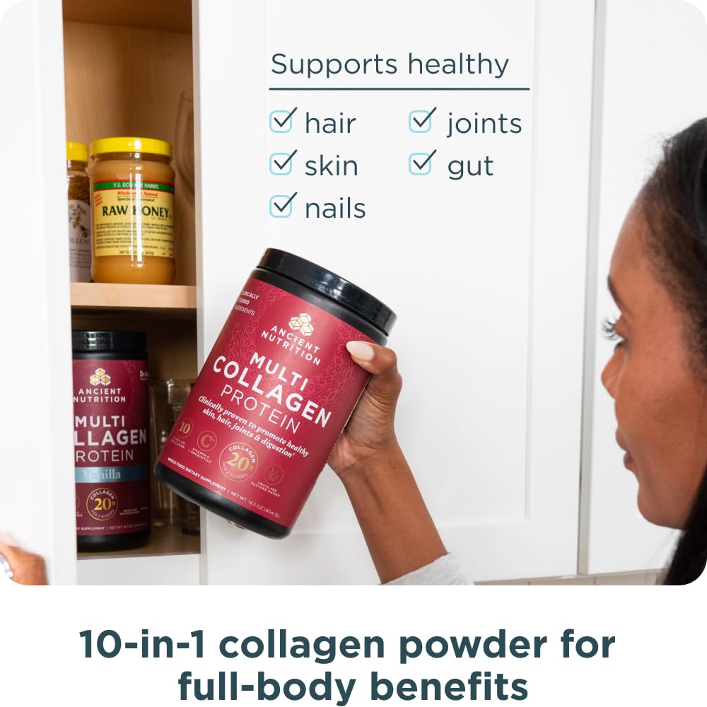 Ancient Nutrition smoothie with collagen shows easy beverage integration.