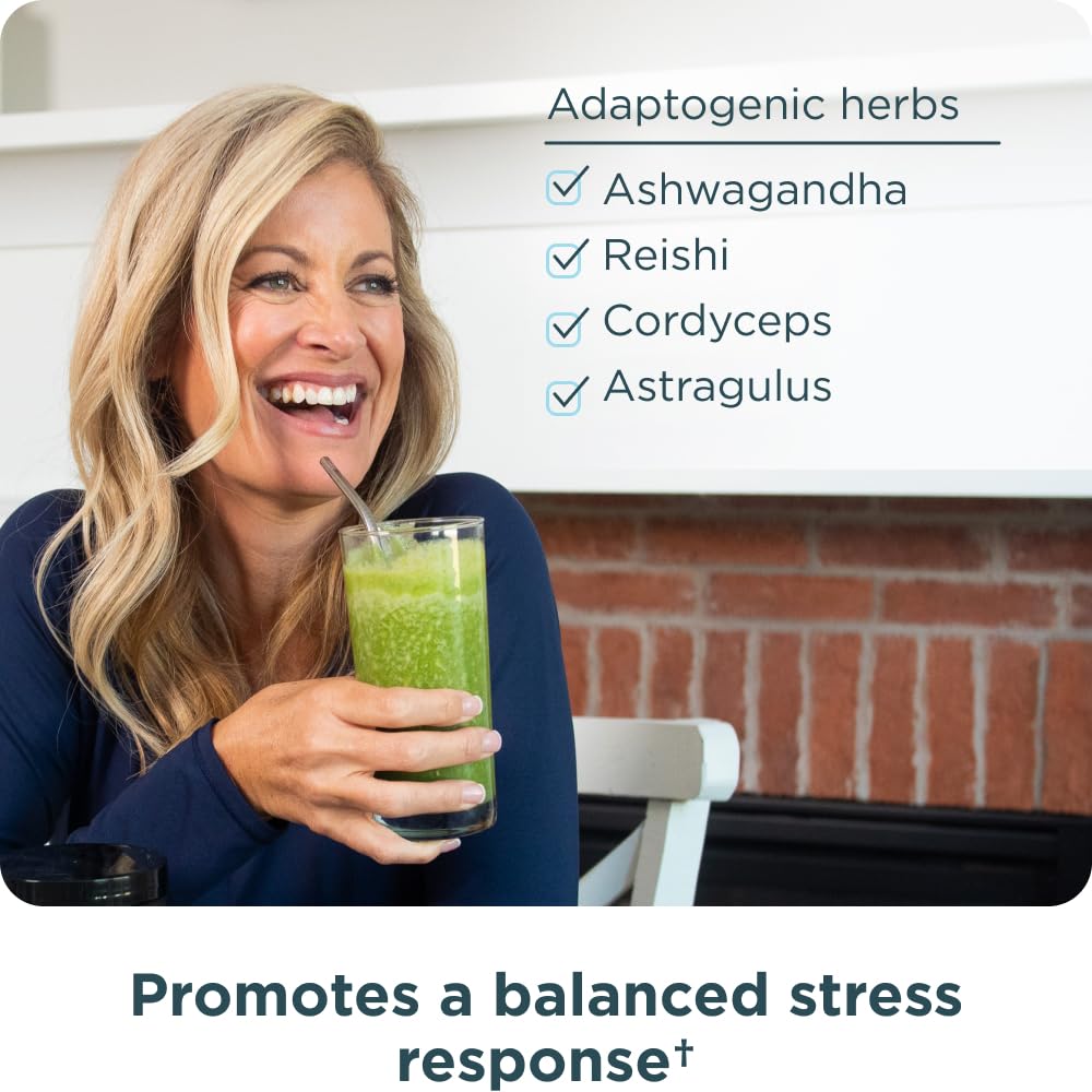 Ancient Nutrition Organic greens ingredients display with antioxidant-rich blend.