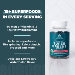 Ancient Nutrition gummy blend of organic greens and berries ingredients