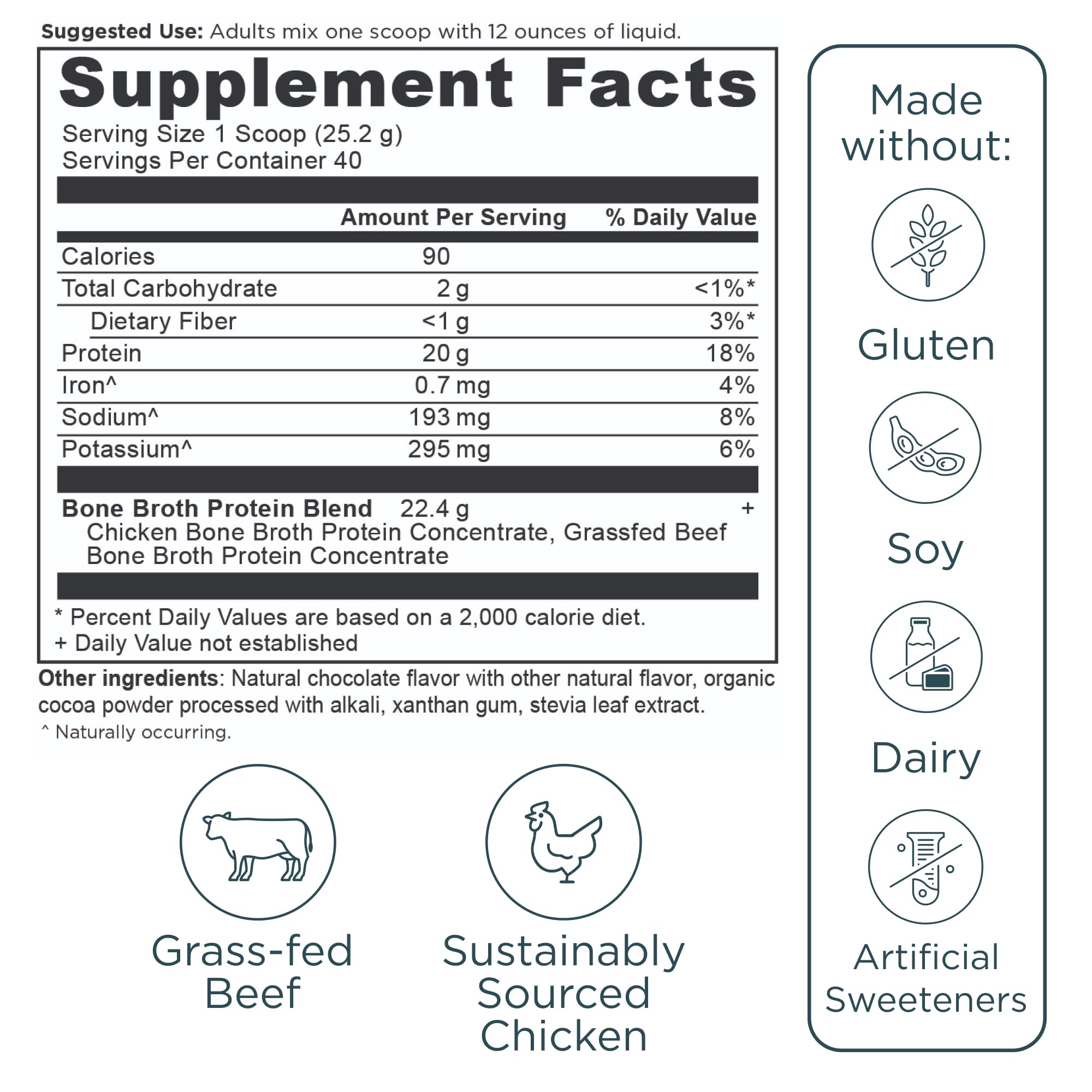 Ancient Nutrition vanilla and chocolate flavor options for versatile mixes