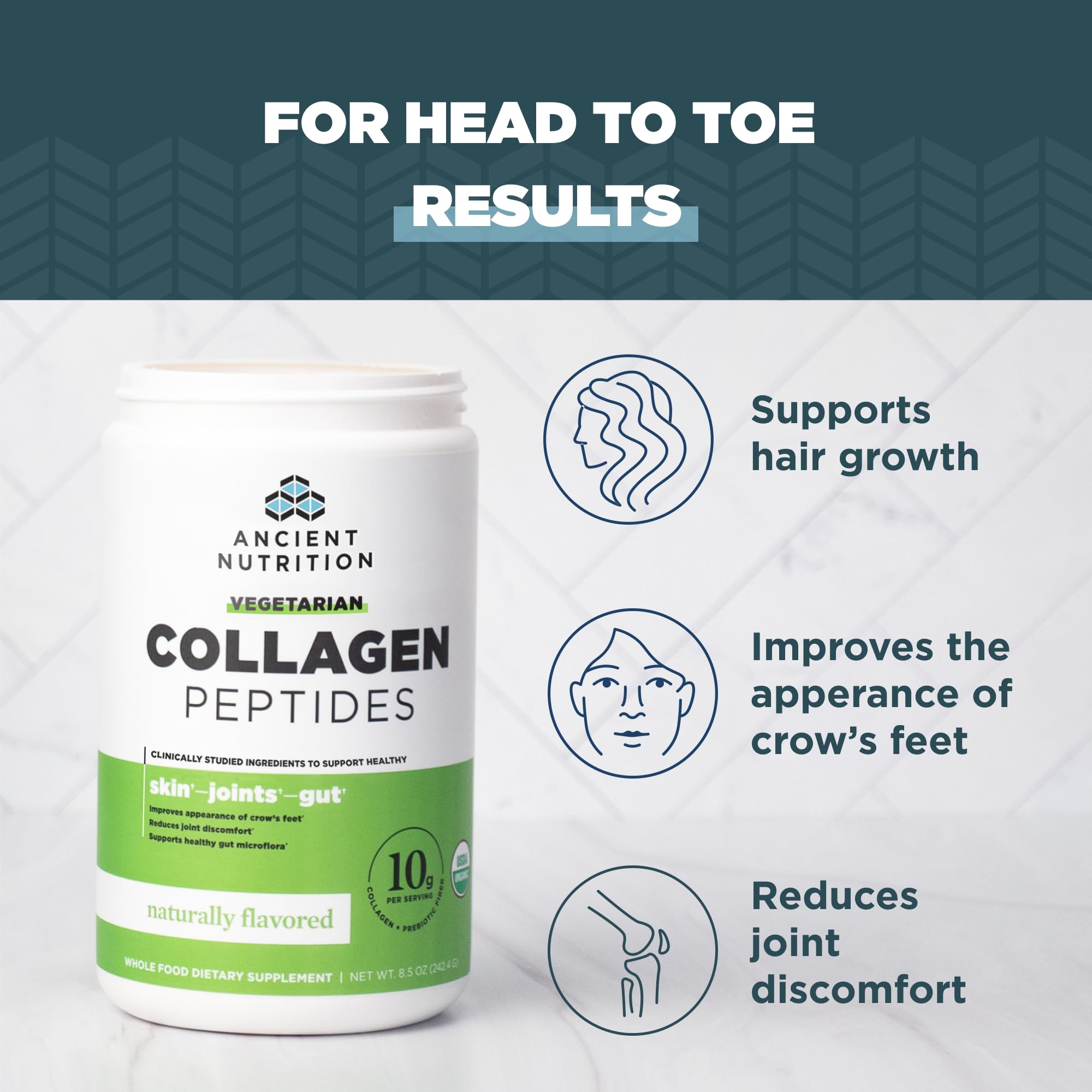 Collagen peptides powder dissolving in liquid for a smooth beverage.