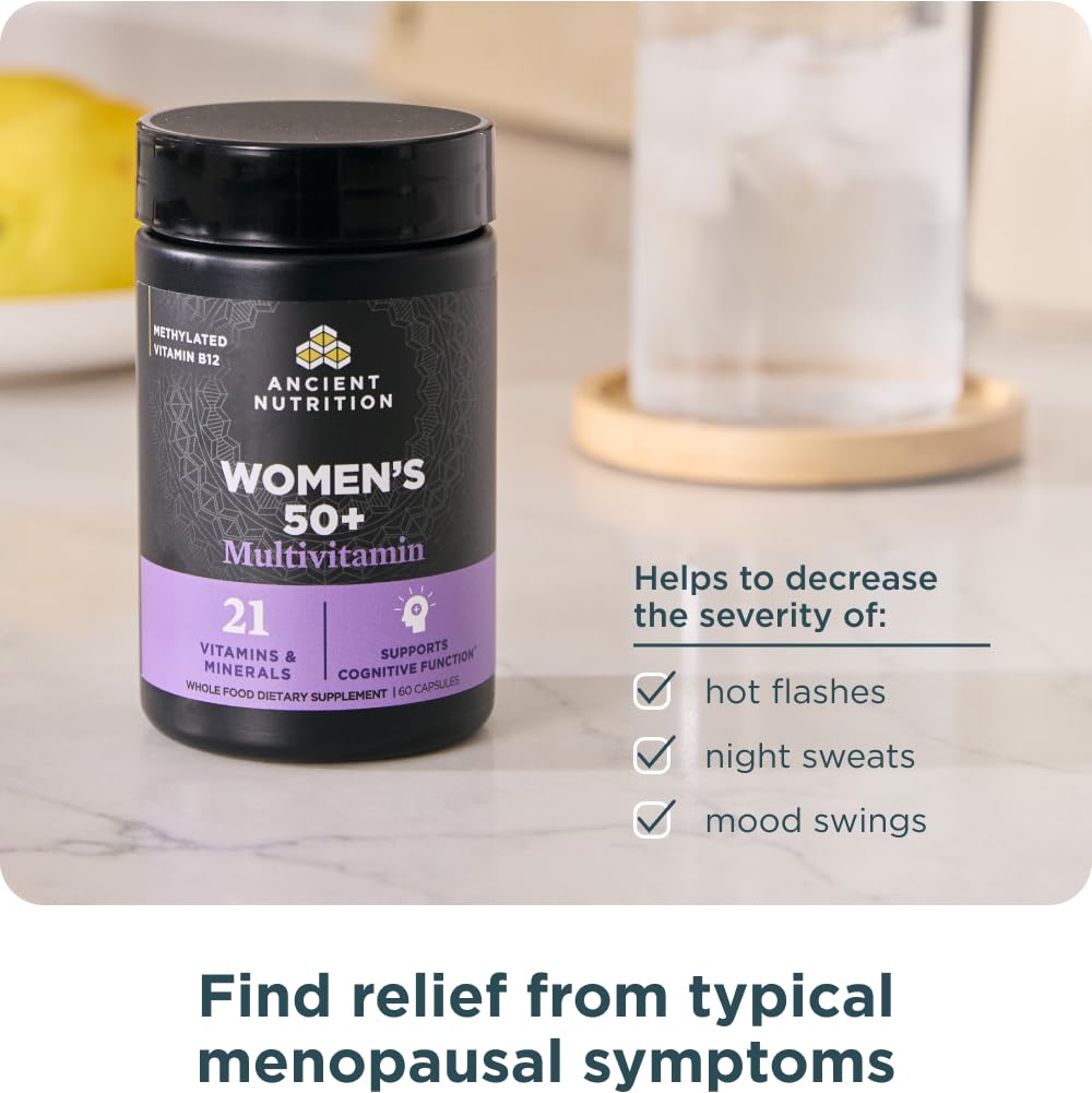 Ancient Nutrition Women's 50+ multivitamin packaging box with label
