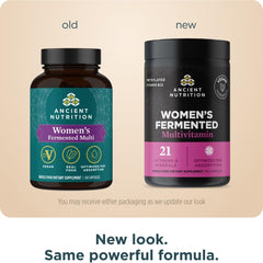 Ancient Nutrition fermented multivitamin capsules close-up showing vegan formula.