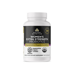 Ancient Nutrition women's probiotics bottle for daily gut balance and wellness.