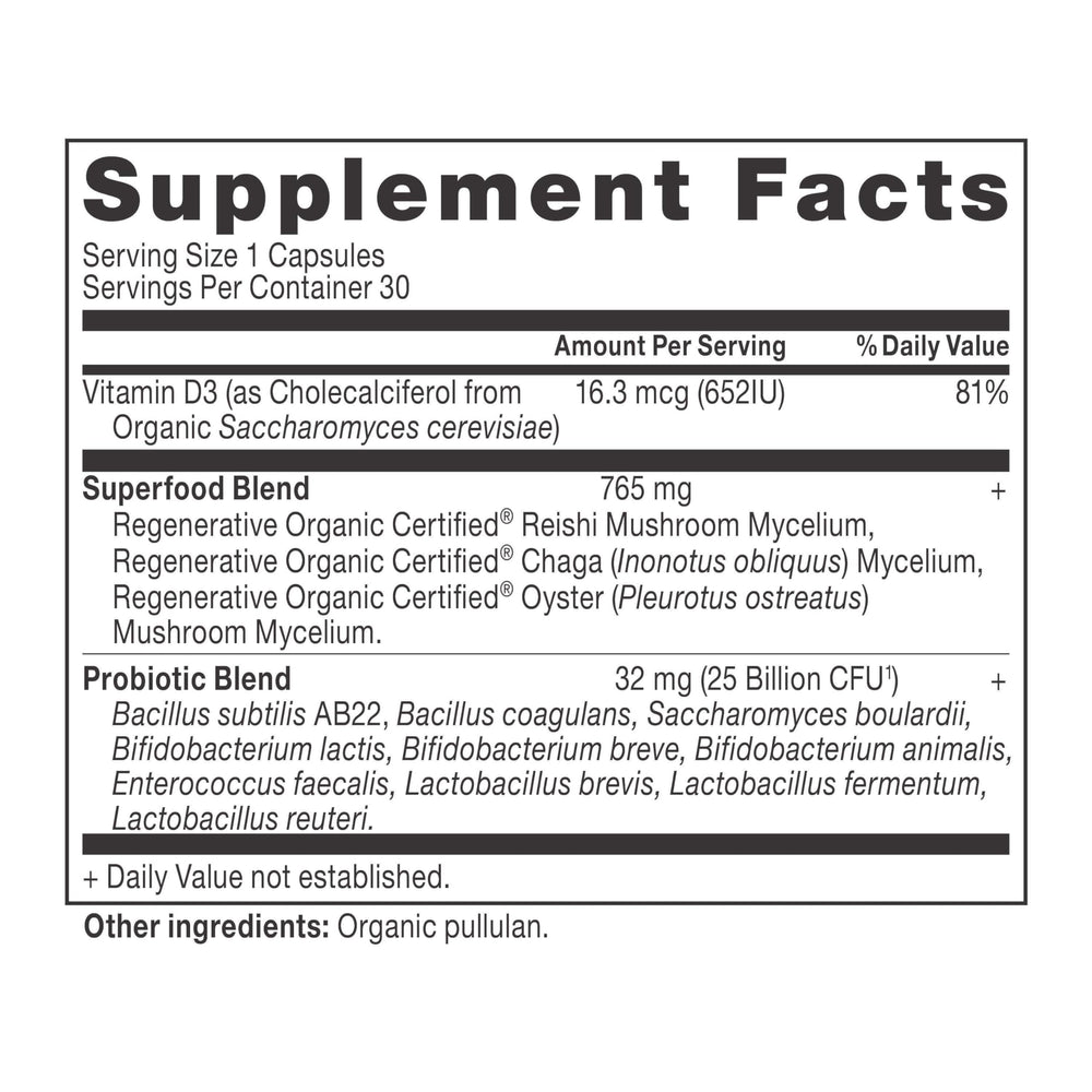 Close-up view of Ancient Nutrition Women's Probiotics capsules for gut balance.