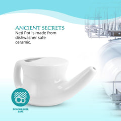 ANCIENT SECRETS Neti Pot ergonomic convex grip supports confident handling.