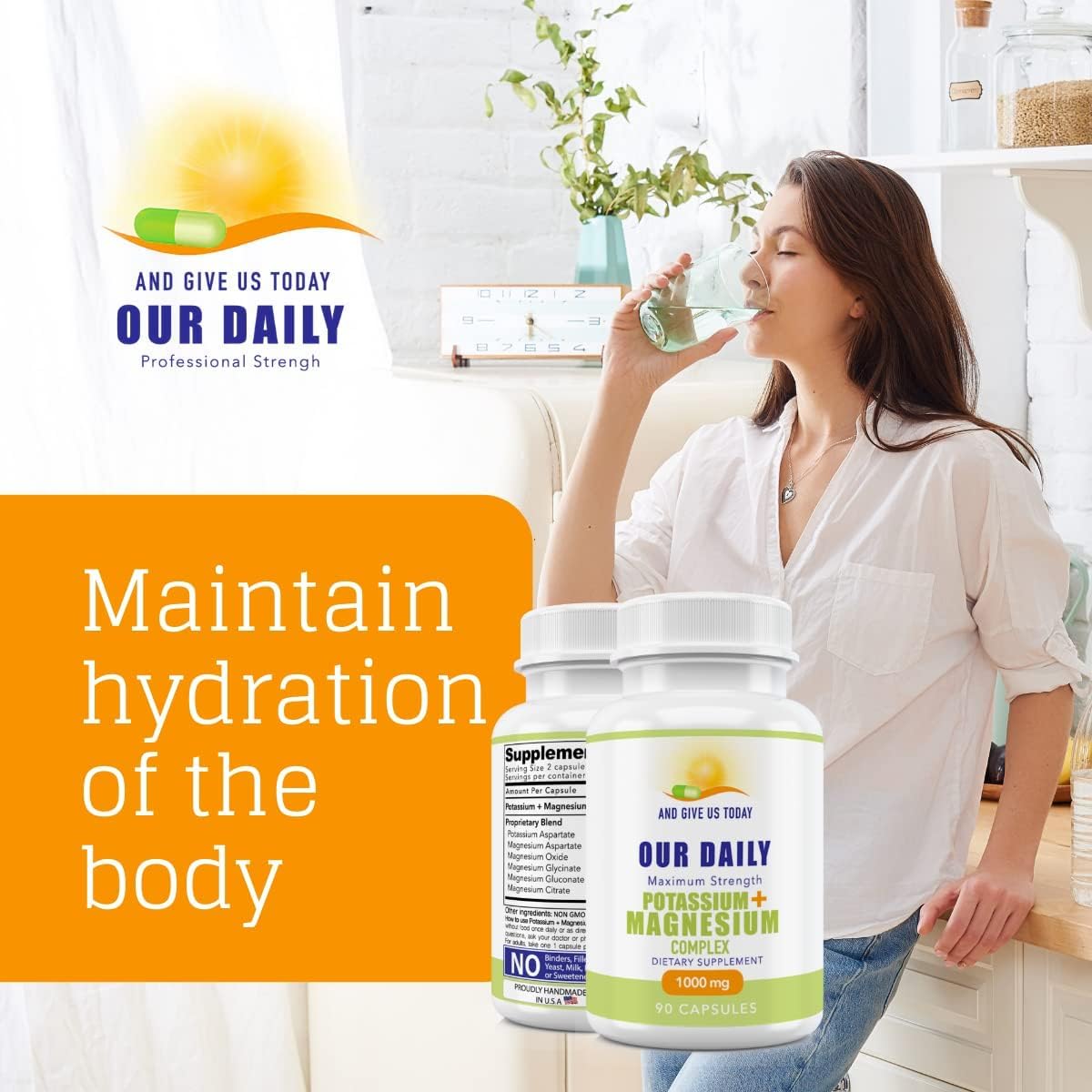 Daily Vites ingredients label highlighting potassium and magnesium blend.