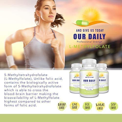 AND GIVE US TODAY OUR DAILY L-Methylfolate capsules in a compact bottle for daily use.