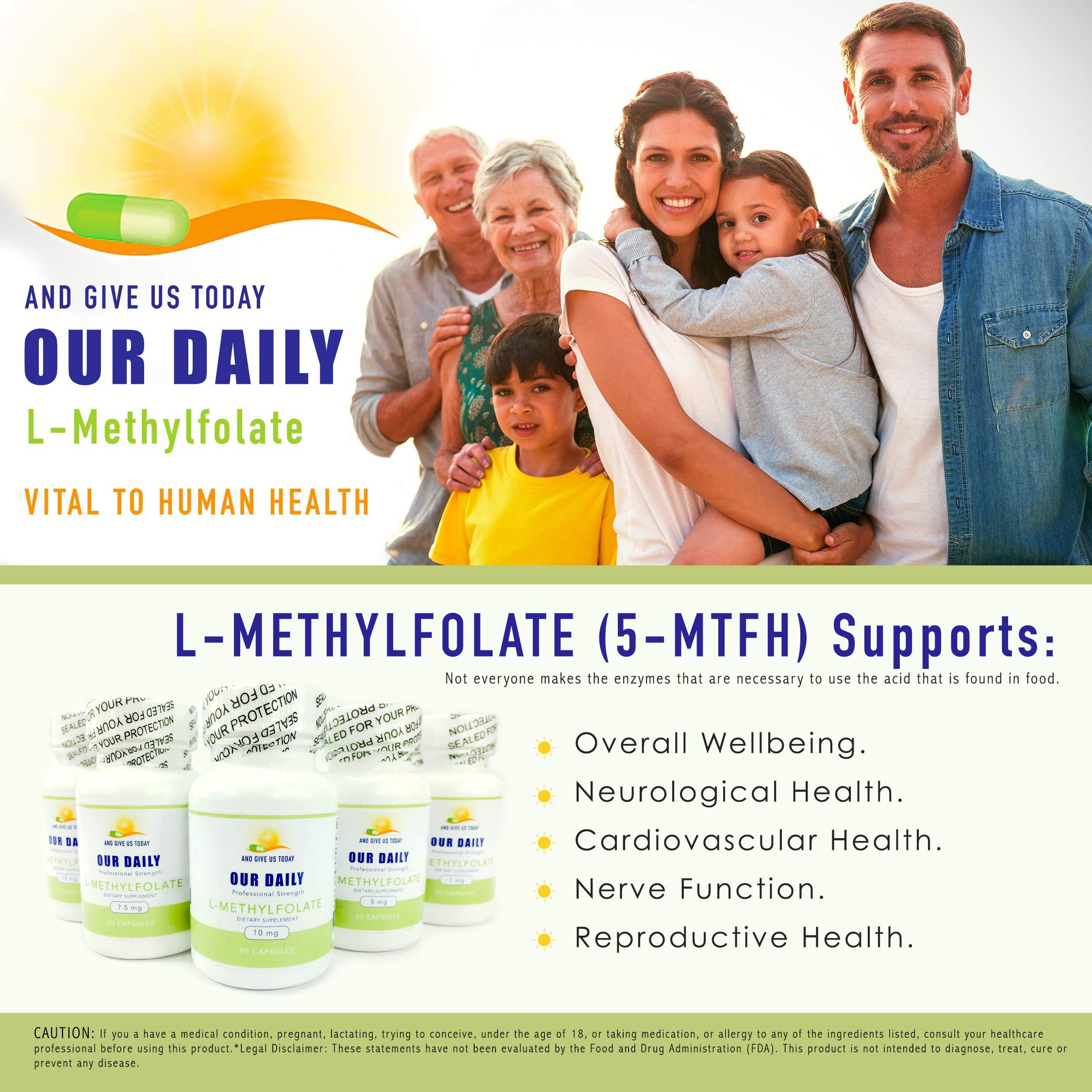 Our Daily Vites L-Methylfolate bottle front view highlighting 5-MTHF active folate.
