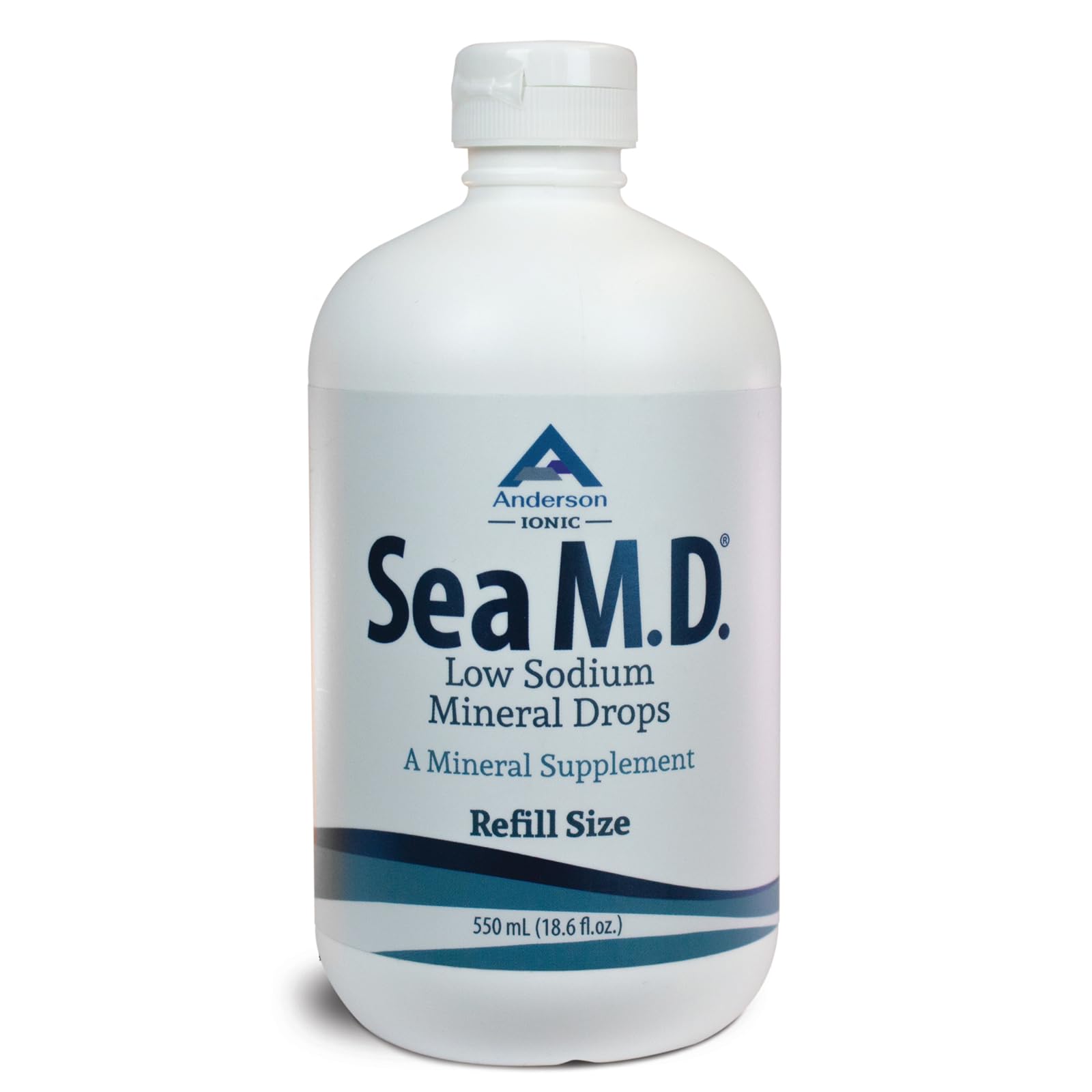 Anderson Sea M.D. bottle showing easy daily mineral intake and hydration support