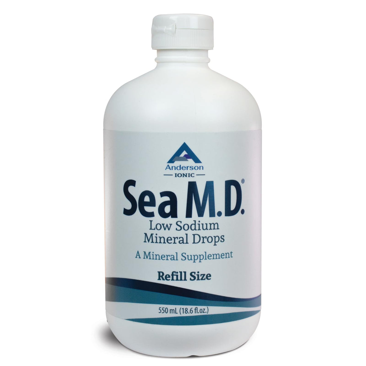Anderson Sea M.D. bottle showing easy daily mineral intake and hydration support