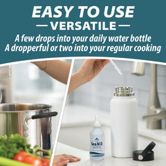 Anderson Sea M.D. drops being added to water for remineralization