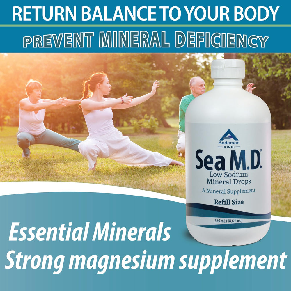 Anderson Sea M.D. ingredients label highlighting magnesium and minerals