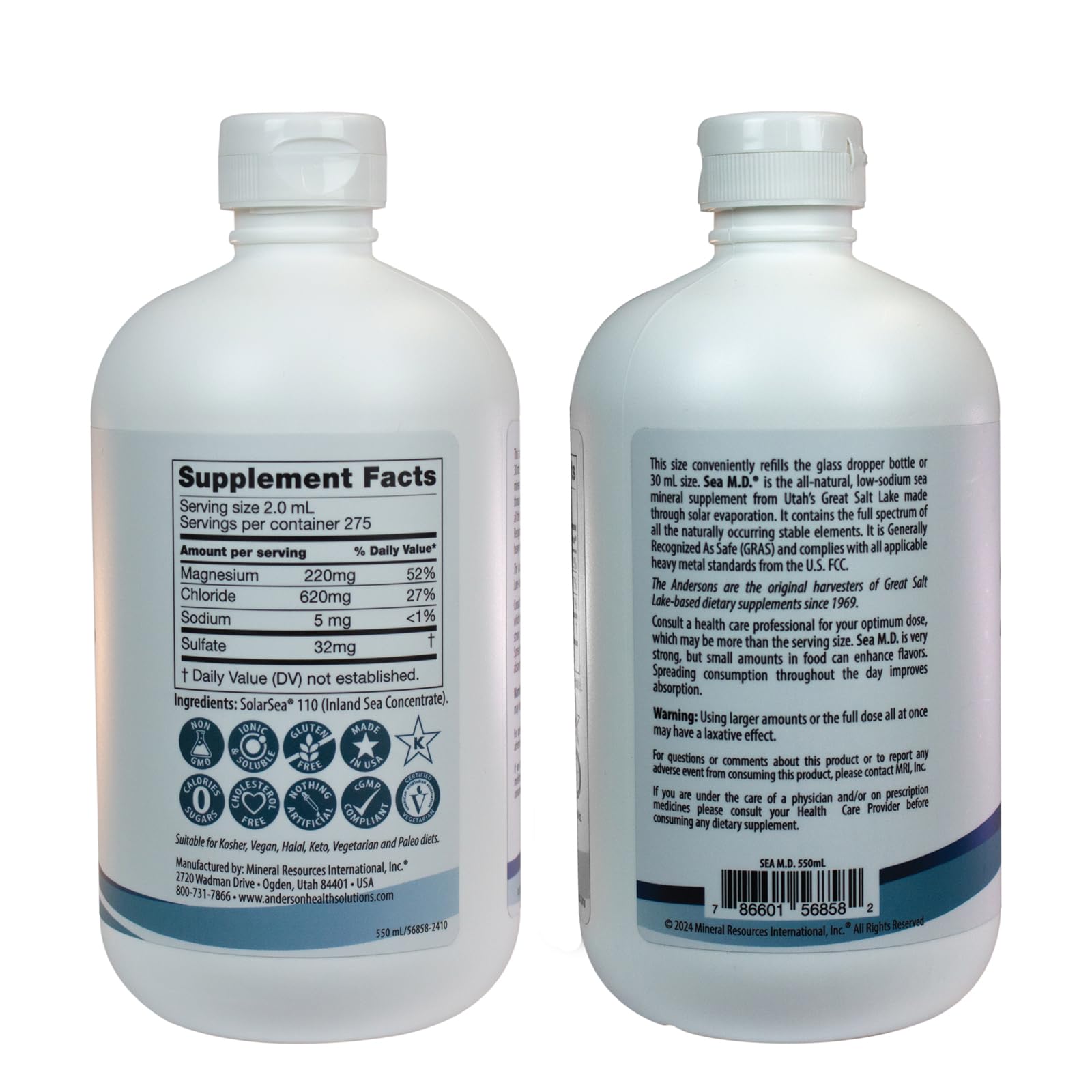 Anderson Sea M.D. packaging front emphasizing refill bottle size