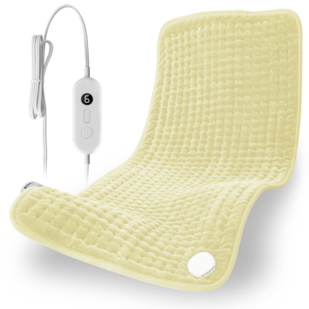 Andola heating pad front view, large 33x17 inches providing full back coverage.