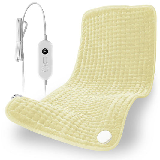 Andola heating pad front view, large 33x17 inches providing full back coverage.