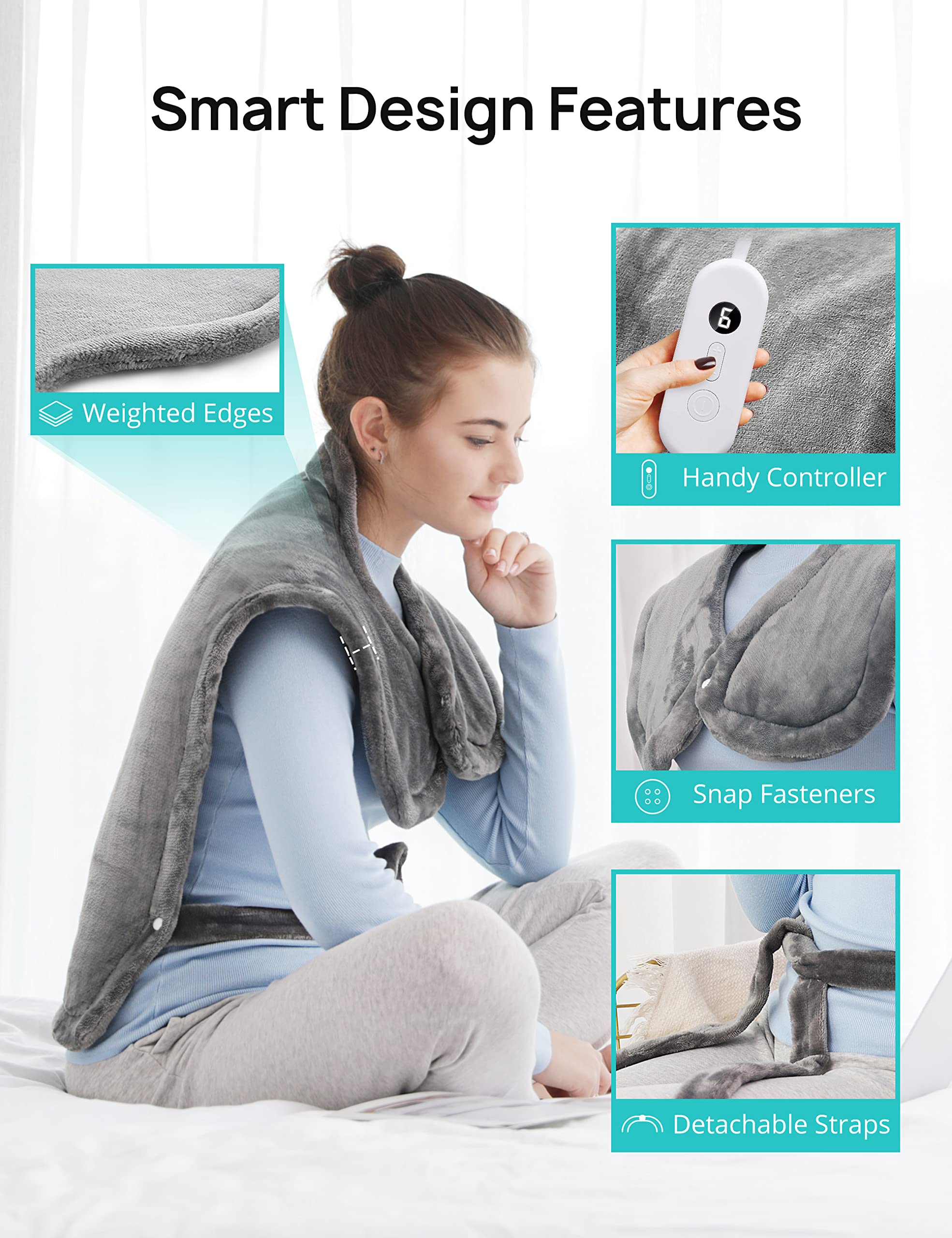 Andola heating pad is machine washable after detaching the controller.