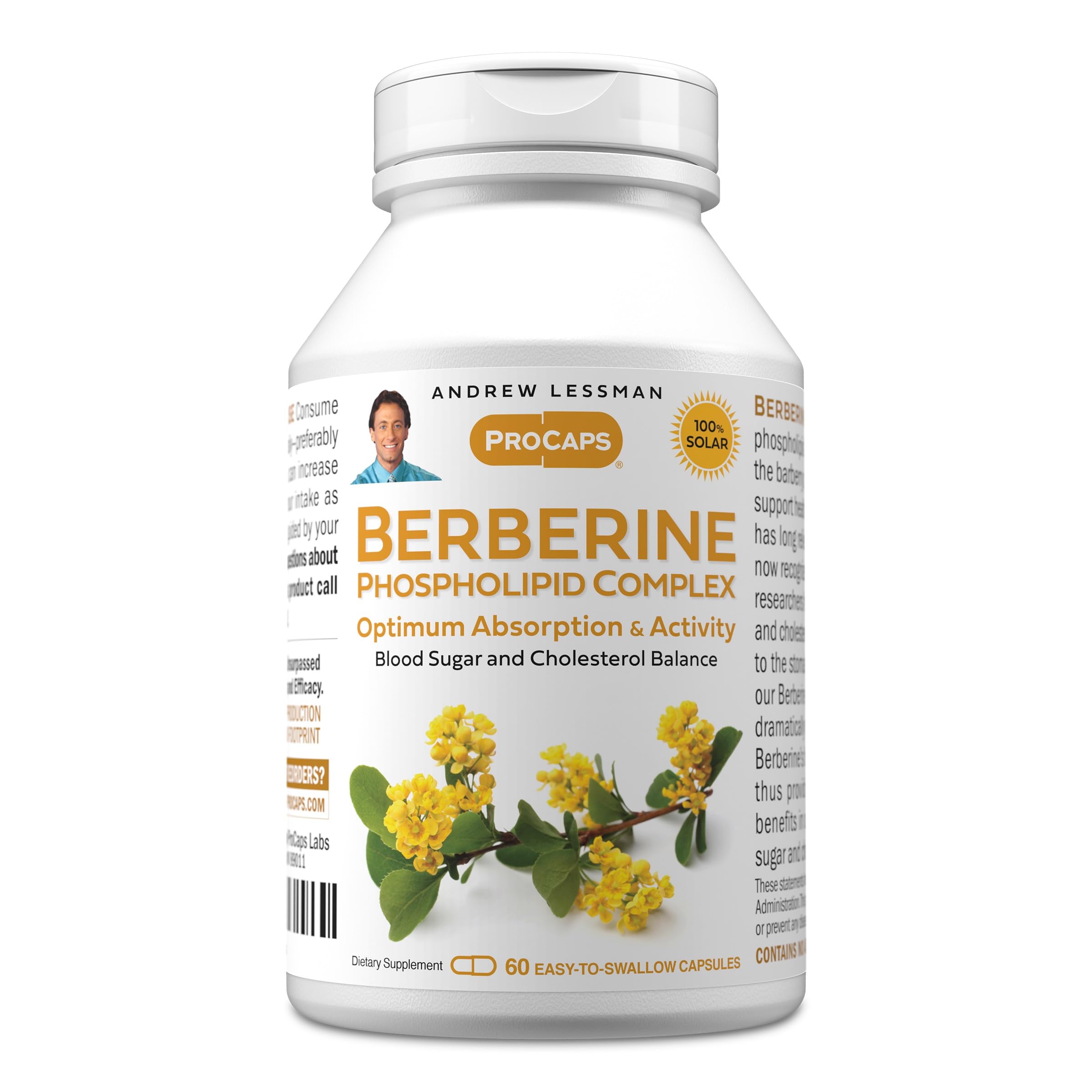 ANDREW LESSMAN Berberine Phospholipid Complex bottle for easy daily supplementation