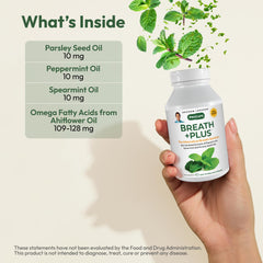Andrew Lessman Breath Plus 360 softgels softgels closeup highlighting gentle delivery