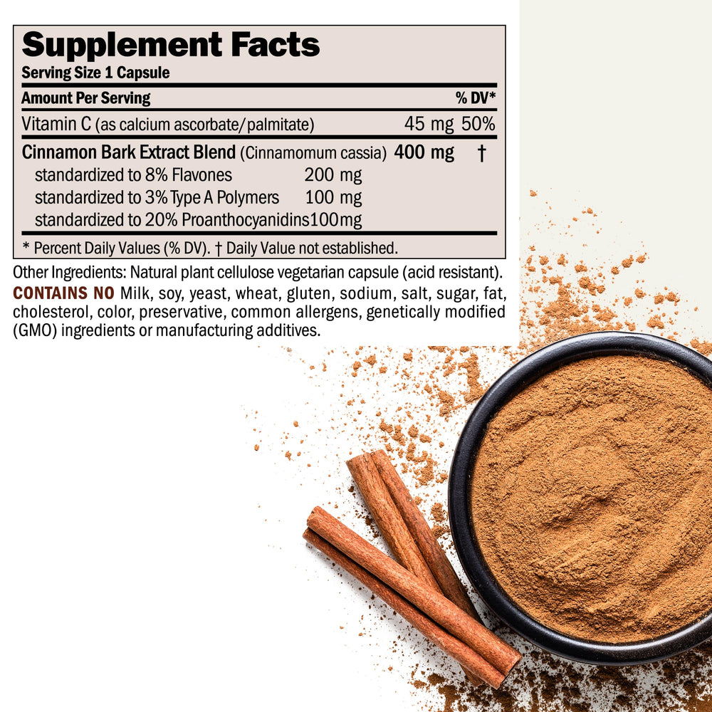 Andrew Lessman Cinnamon 400mg capsules close-up for smooth intake
