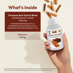 Andrew Lessman Cinnamon 400mg label and packaging highlighting clean ingredients