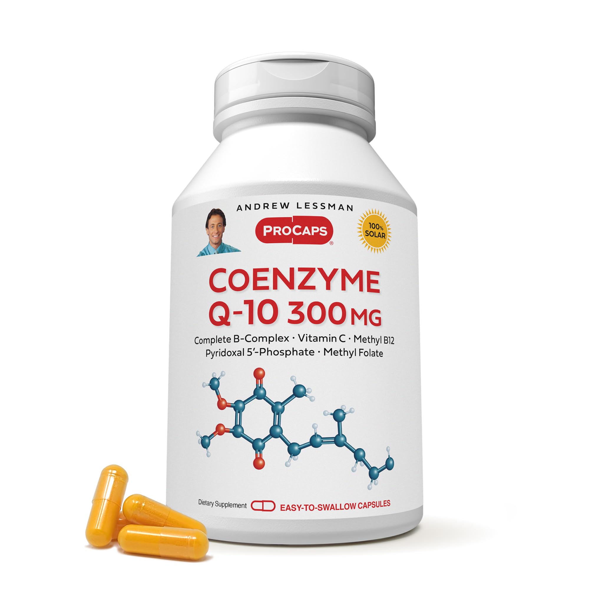 Andrew Lessman CoQ10 300 mg bottle front view for energy support and everyday vitality