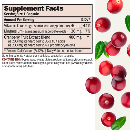 Andrew Lessman cranberry extract closeup emphasizes standardized fruit acids and proanthocyanidins.