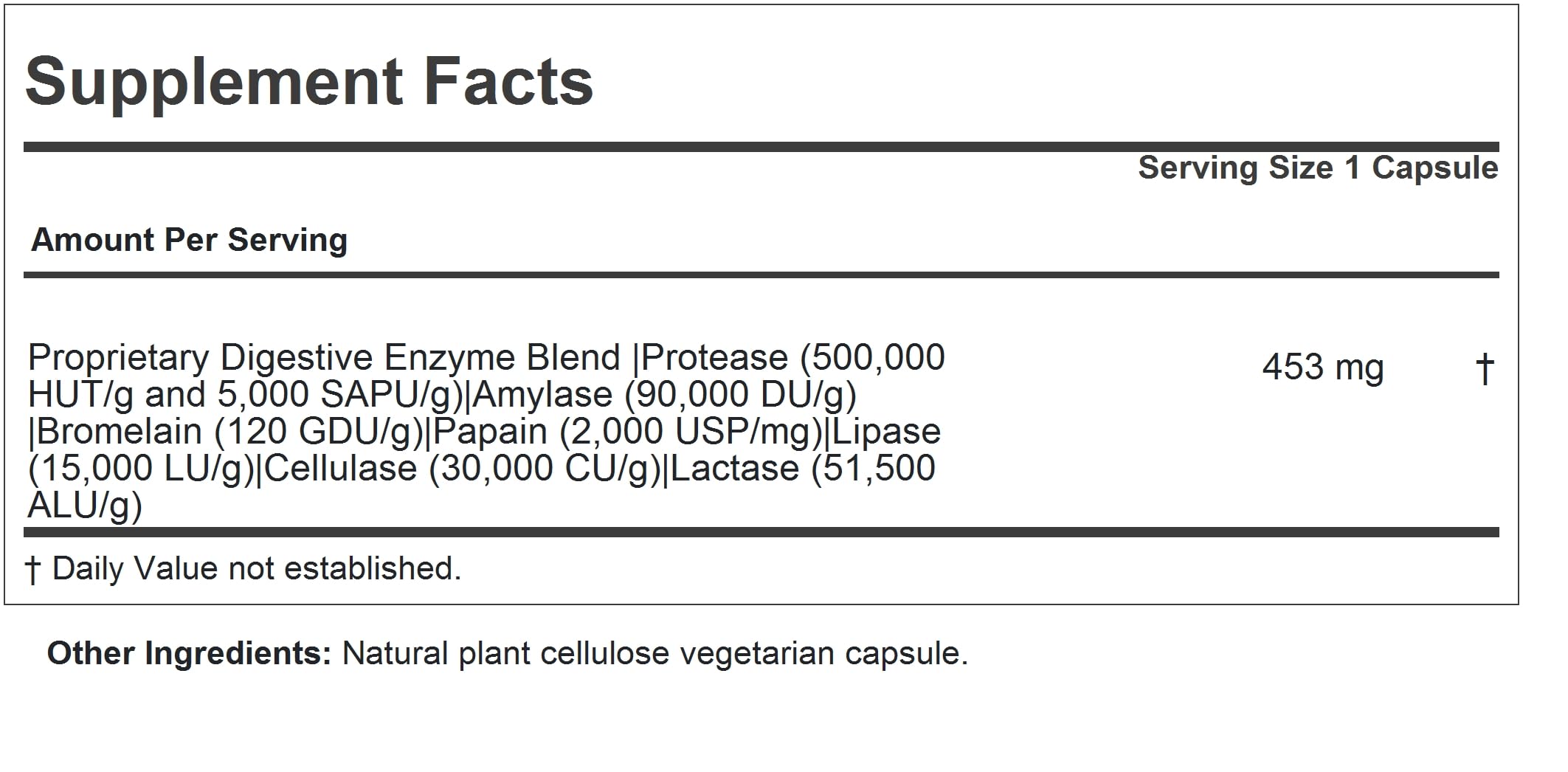 Andrew Lessman Digest Assure bottle back label shows allergen-free information and ingredients.