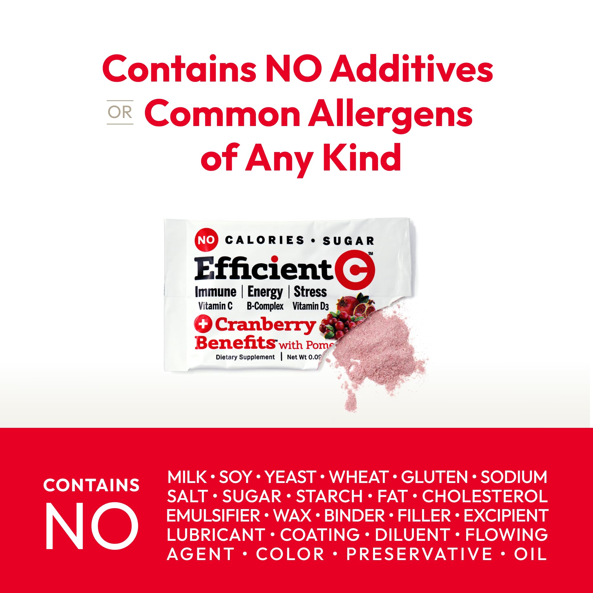 Natural flavor splash of Efficient C Cranberry drink without sugar or carbs.