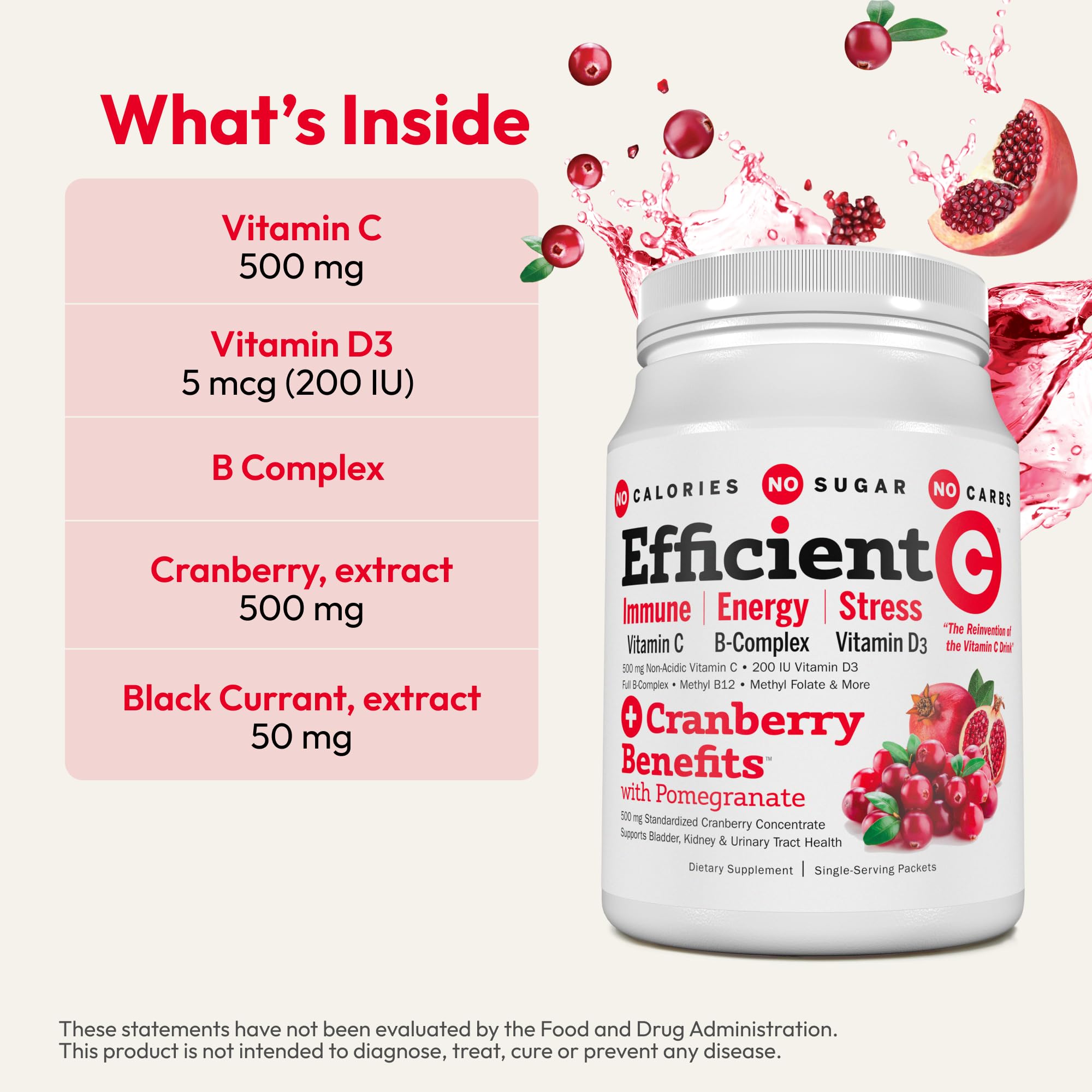Efficient C Cranberry mix in glass demonstrates easy urinary support routine.