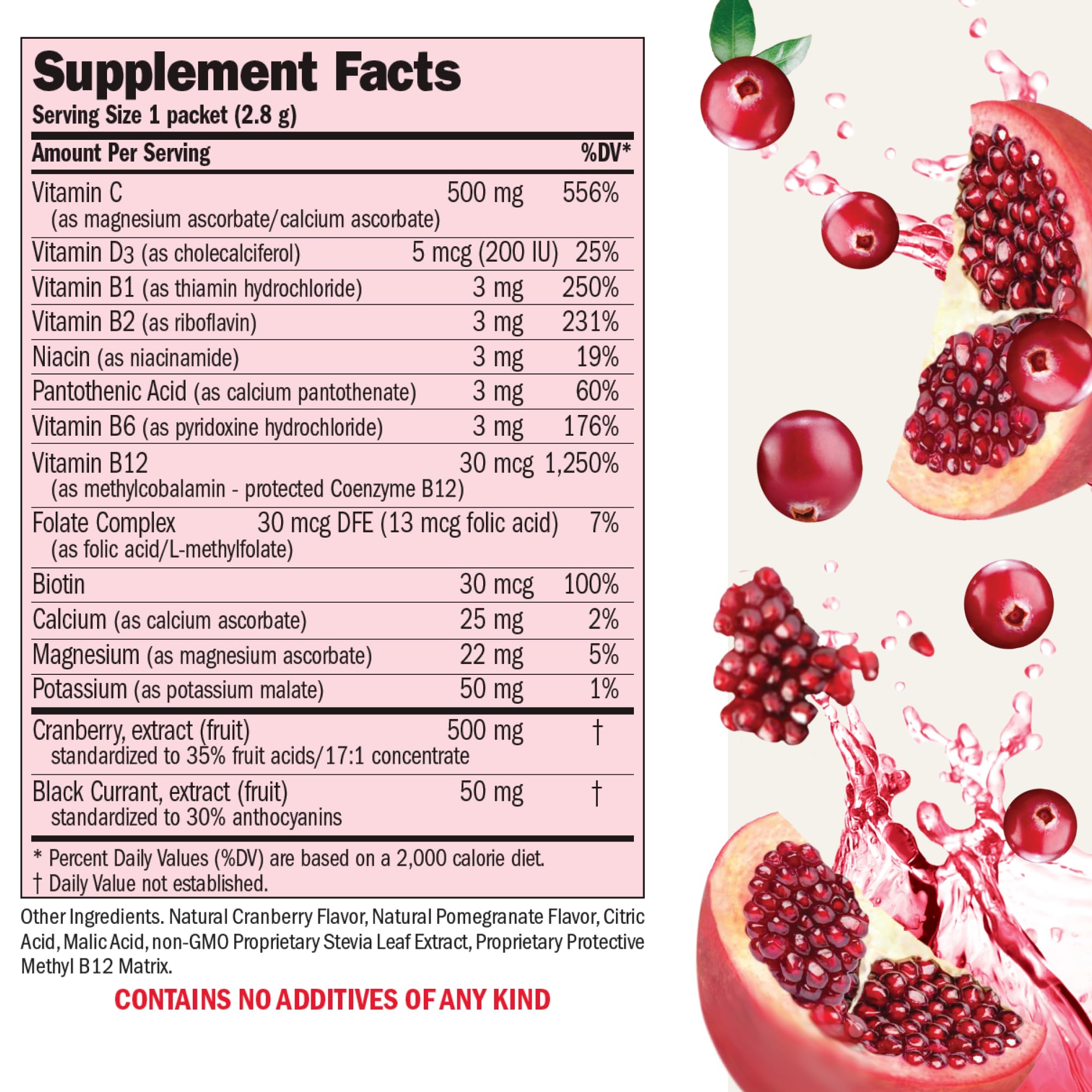 Andrew Lessman Efficient C + Cranberry packets for on-the-go immune support.