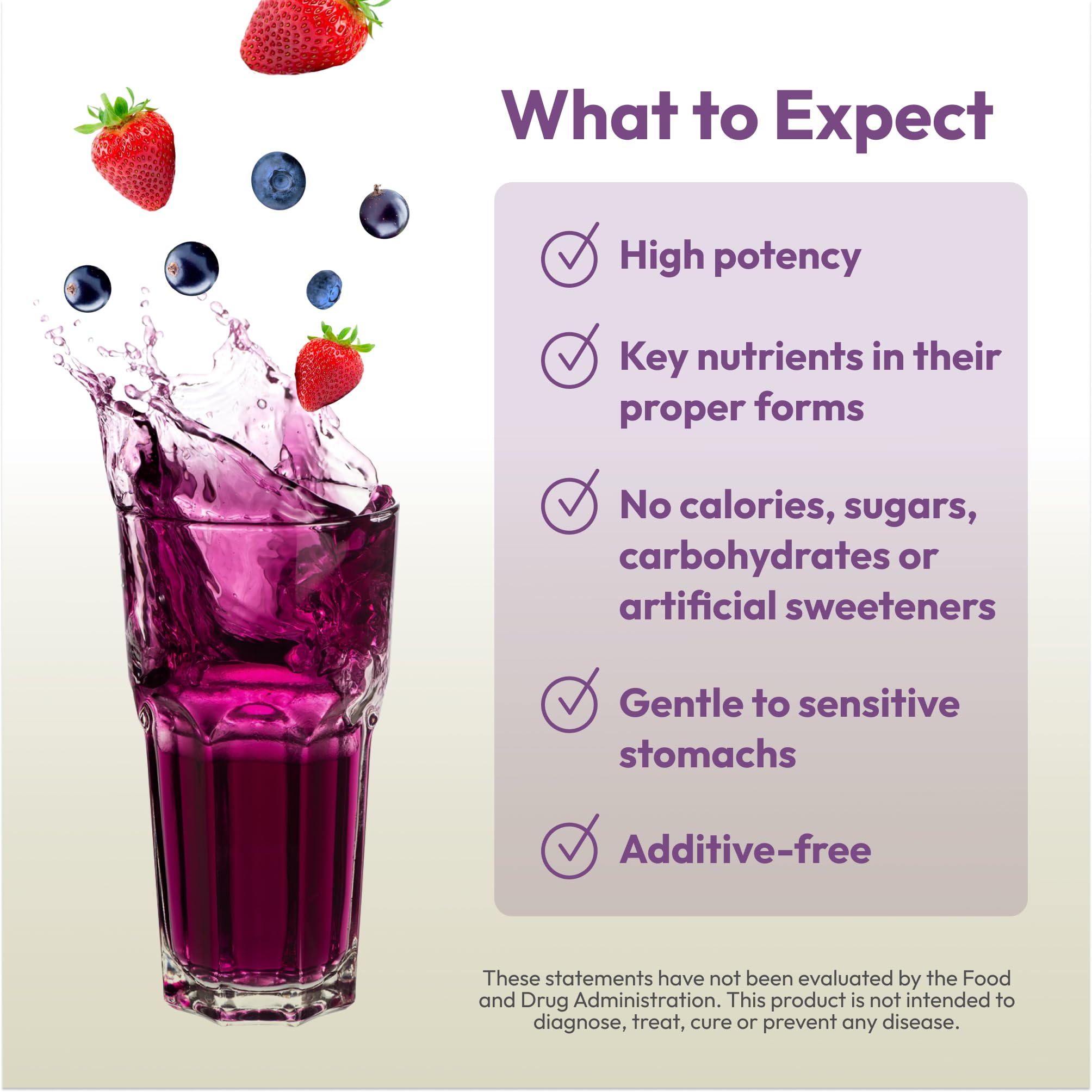 ANDREW LESSMAN Efficient C Mixed Berry bottle label highlighting a calorie-free formula