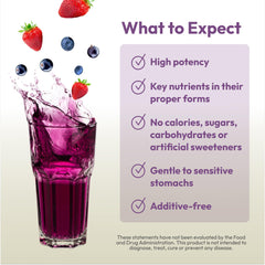 ANDREW LESSMAN Efficient C Mixed Berry bottle label highlighting a calorie-free formula