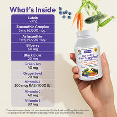 Andrew Lessman Ultimate Eye Support Elderberry extract panel highlighting anthocyanins