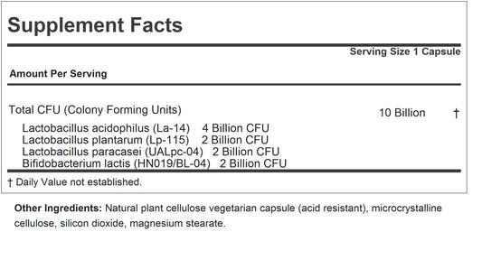 Andrew Lessman Friendly Flora bottle back view shows nutrition details for daily use.