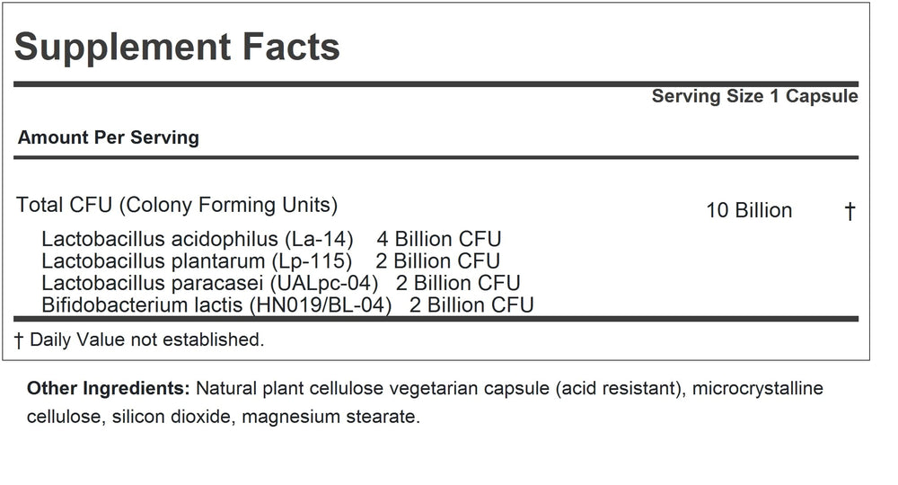 ANDREW LESSMAN Friendly Flora capsules close-up highlighting 10 Billion CFU potency