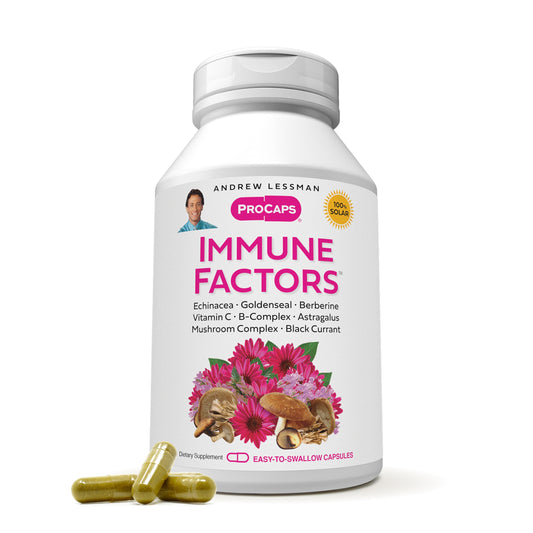 Andrew Lessman Immune Factors 360 bottle with eco-friendly packaging for daily use