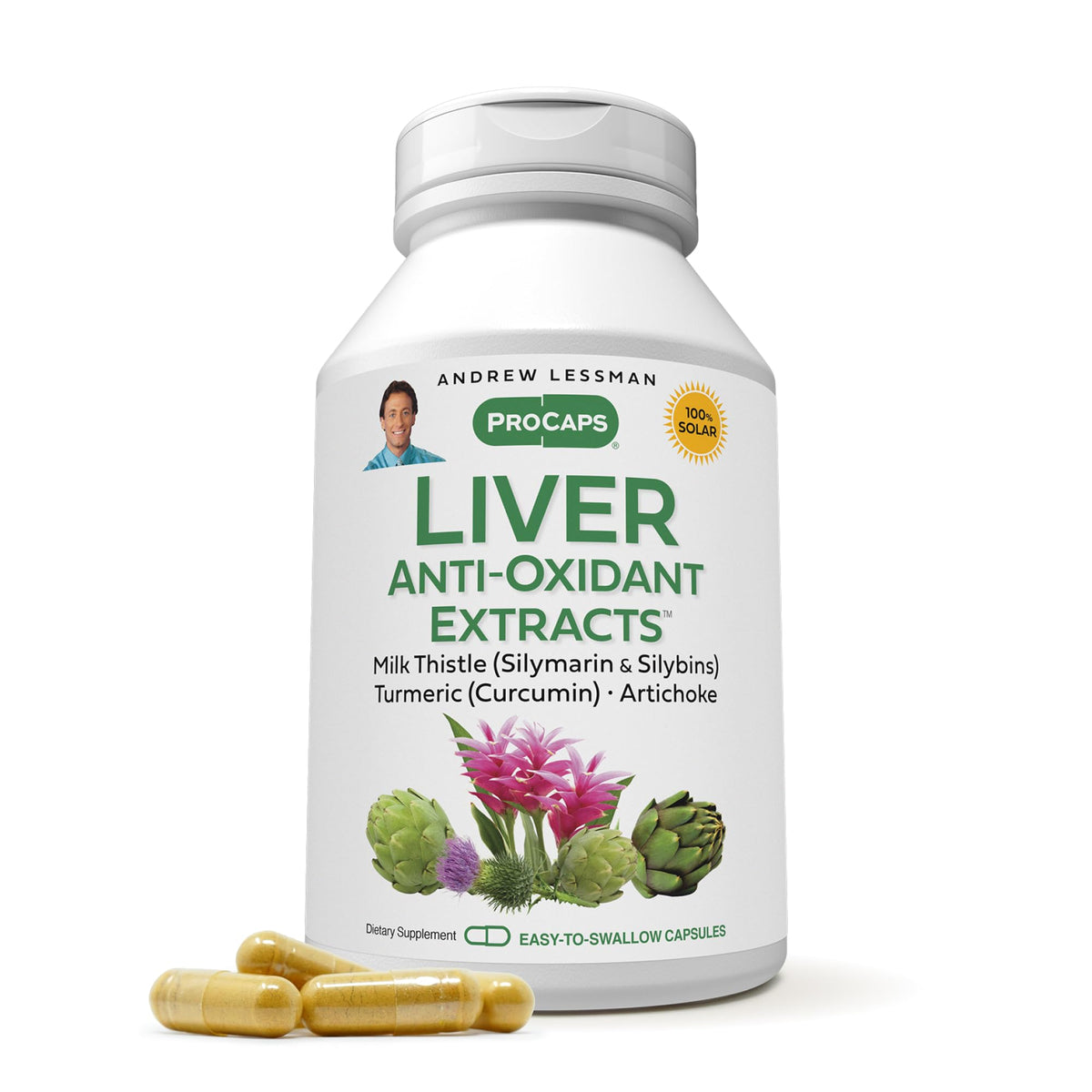 Andrew Lessman Liver Anti-Oxidant Extracts bottle front view promotes liver health.