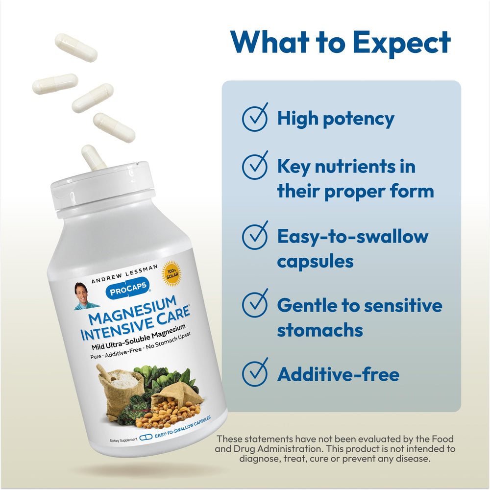 Andrew Lessman Magnesium Intensive Care packaging highlighting nerve support use