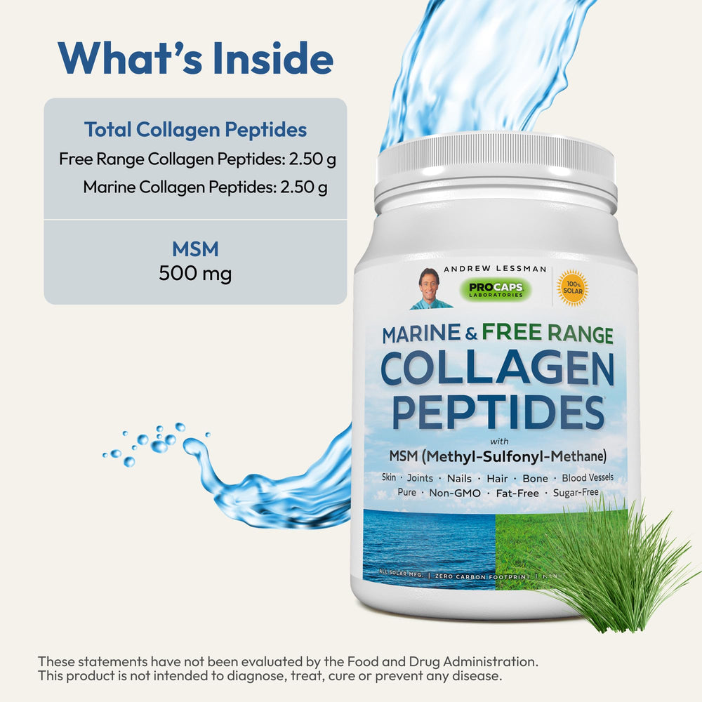 Andrew Lessman MSM 500mg bottle illustrating supplementary tissues support.
