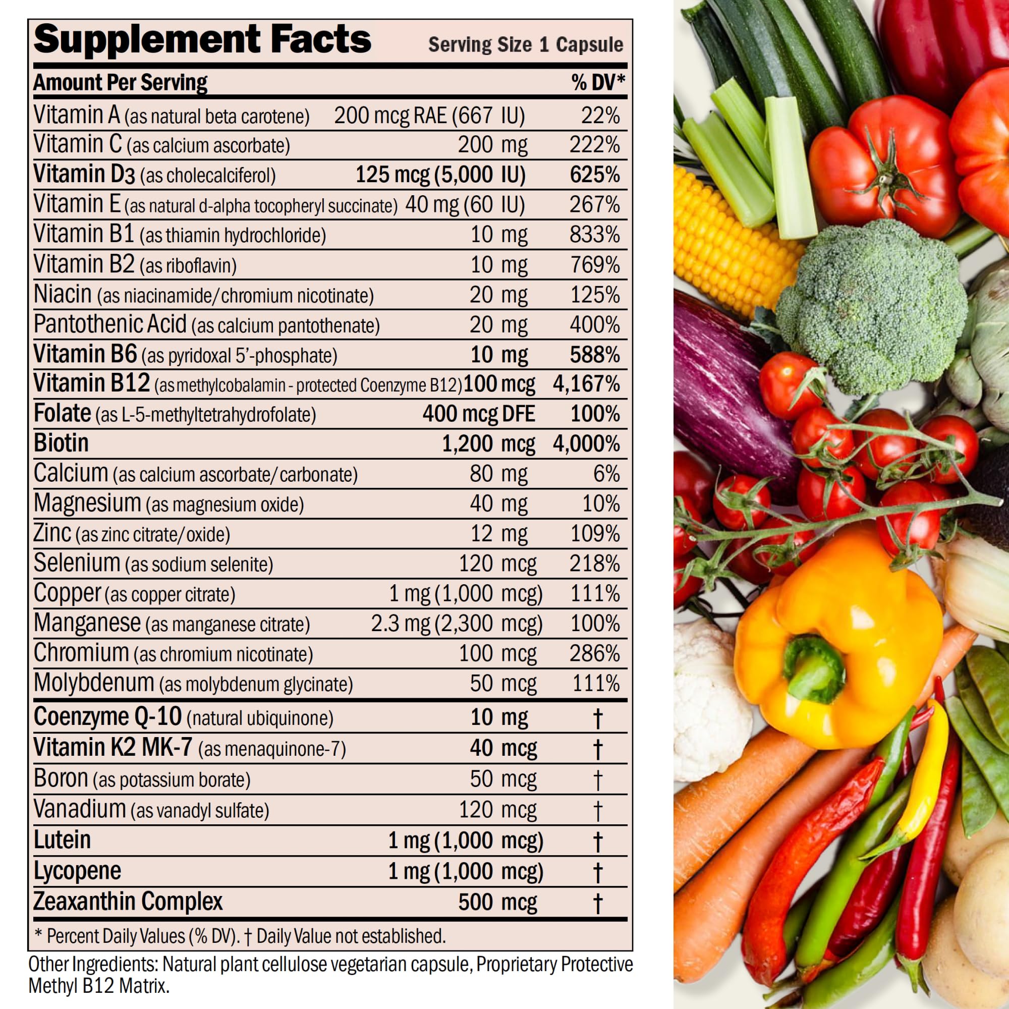 Andrew Lessman Nuoncemax label close-up showing vitamin D3 and CoQ10.