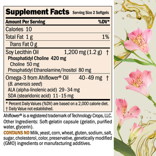 Andrew Lessman PC phosphatidylcholine softgels highlighting brain and liver support