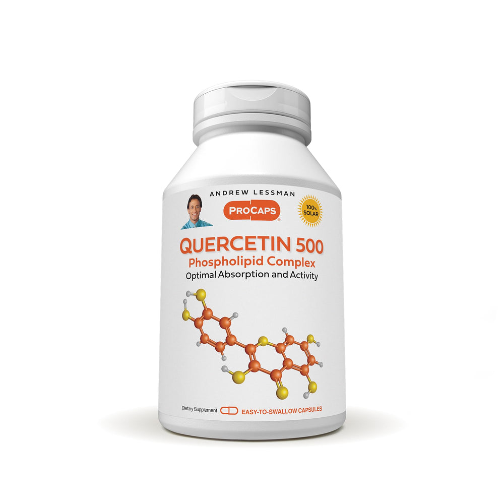 ANDREW LESSMAN Quercetin 500mg bottle with clear label for easy daily supplementation