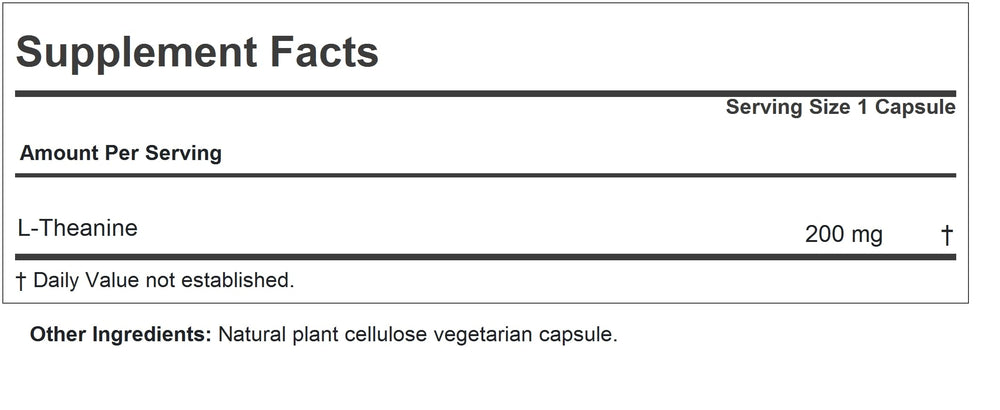 Andrew Lessman Theanine 200 mg capsules close-up for easy daily ingestion