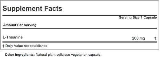 Andrew Lessman Theanine 200 mg capsules close-up for easy daily ingestion