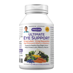 Andrew Lessman Ultimate Eye Support bottle highlights a premium eye health supplement for daily use.