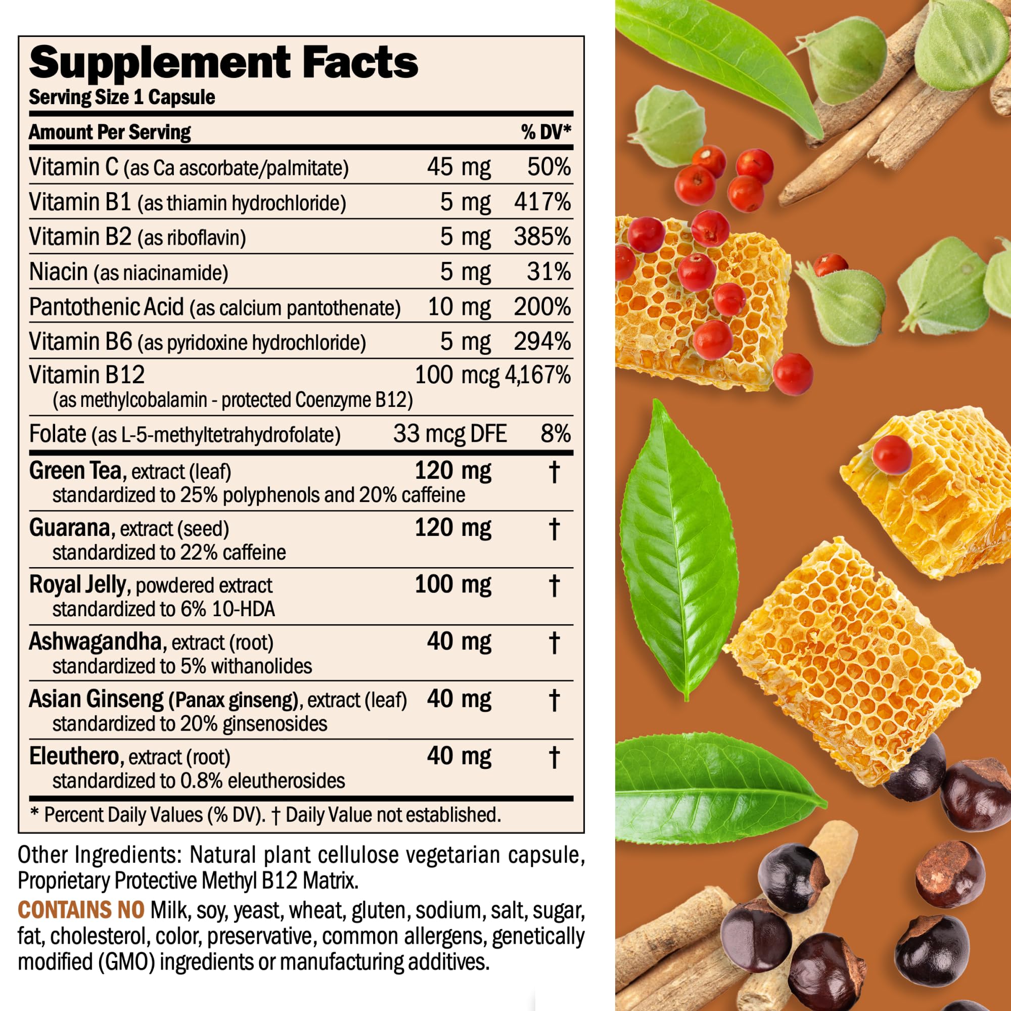 Andrew Lessman Urgent Energy 360 label closeup with branding and ingredients.