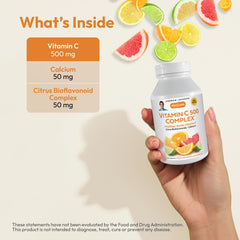 Front view of Andrew Lessman Vitamin C 500 Complex bottle with premium citrus blend